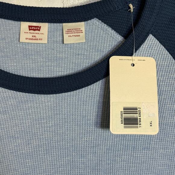 Levi's Men's Thermal Long Raglan Sleeve T-Shirt blue, 2XL $45 - Picture 6 of 7